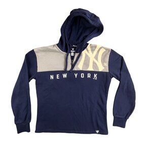New York Yankees Hoodie Women's Small Blue Gray MLB Baseball Pullover Fanatics